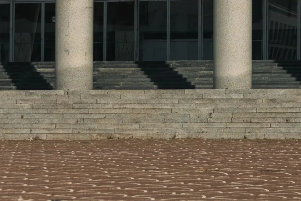 Building facade with large columns