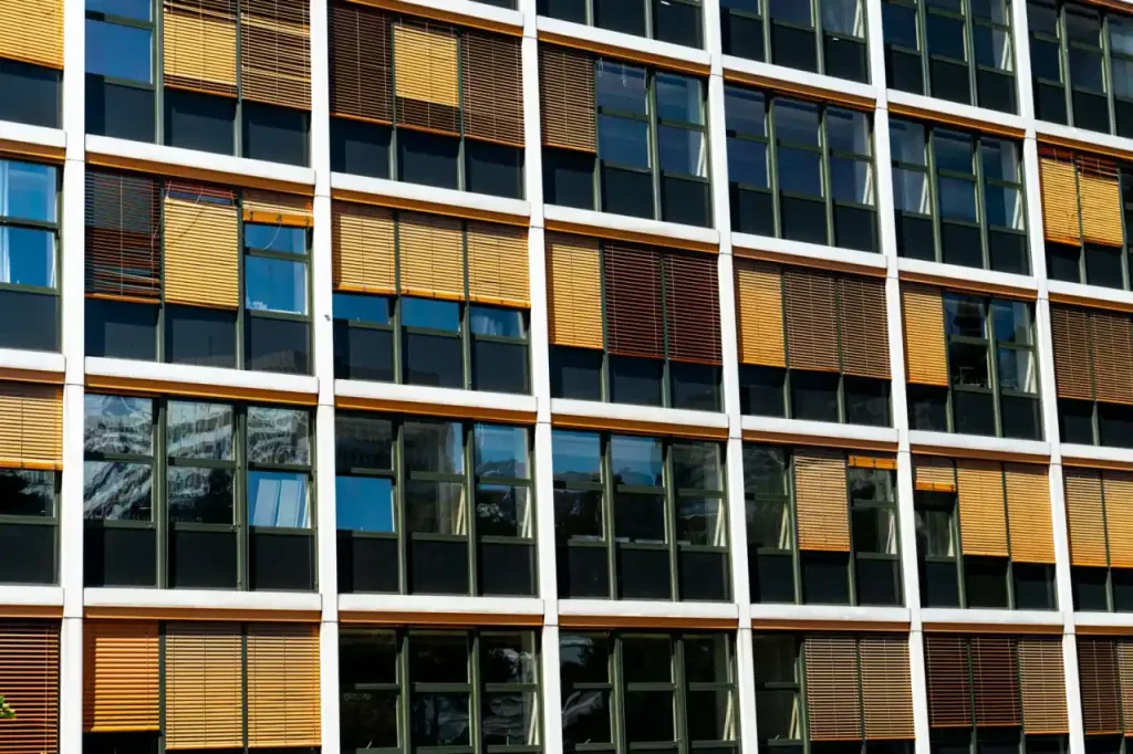 Glass facade of an office building