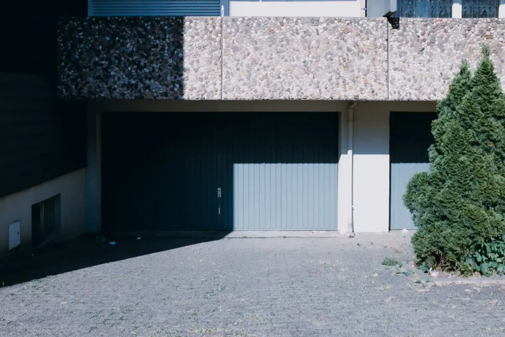House facade with dual garage doors