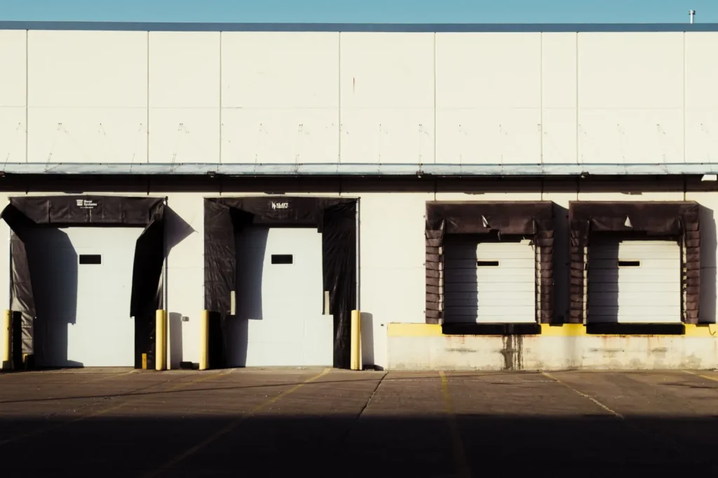 Industrial loading dock with bay doors