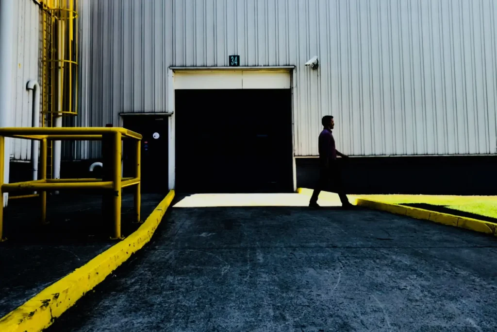Large industrial garage door