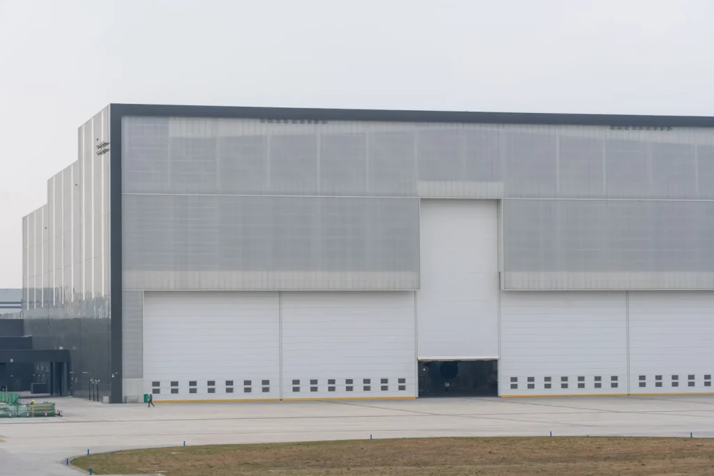 Large modern warehouse frontage
