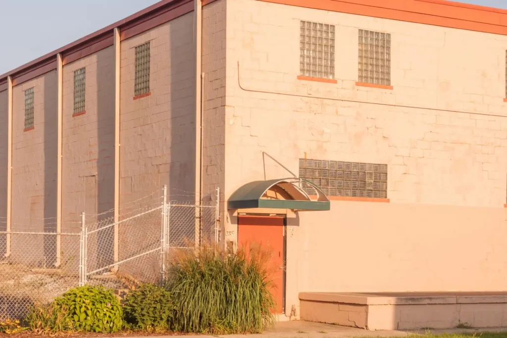 Modern industrial building side elevation