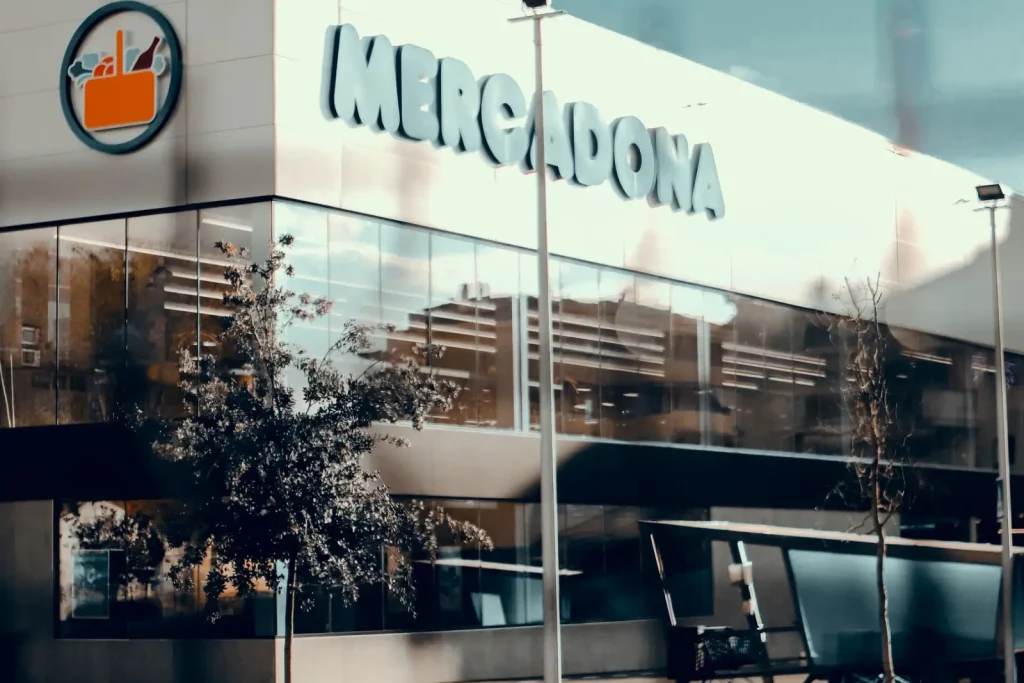 Modern supermarket building exterior