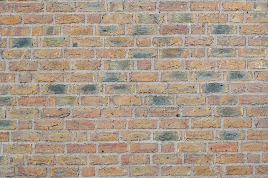 Multicoloured brick wall surface