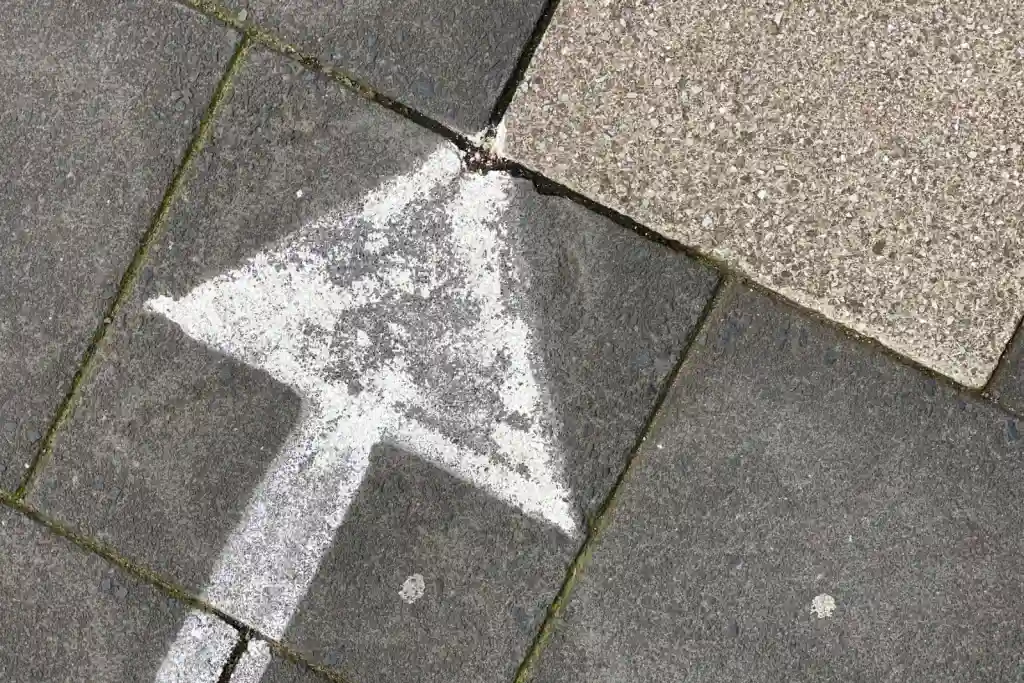 Painted marking on a concrete pavement
