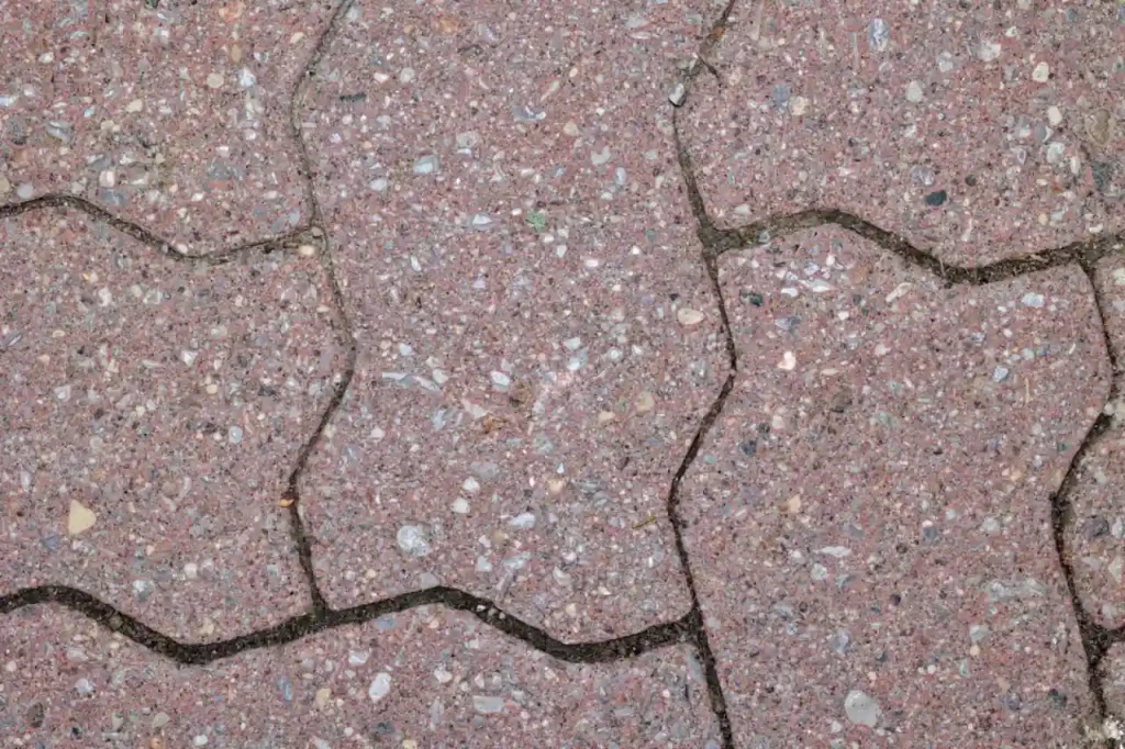 Red brick pavement close up