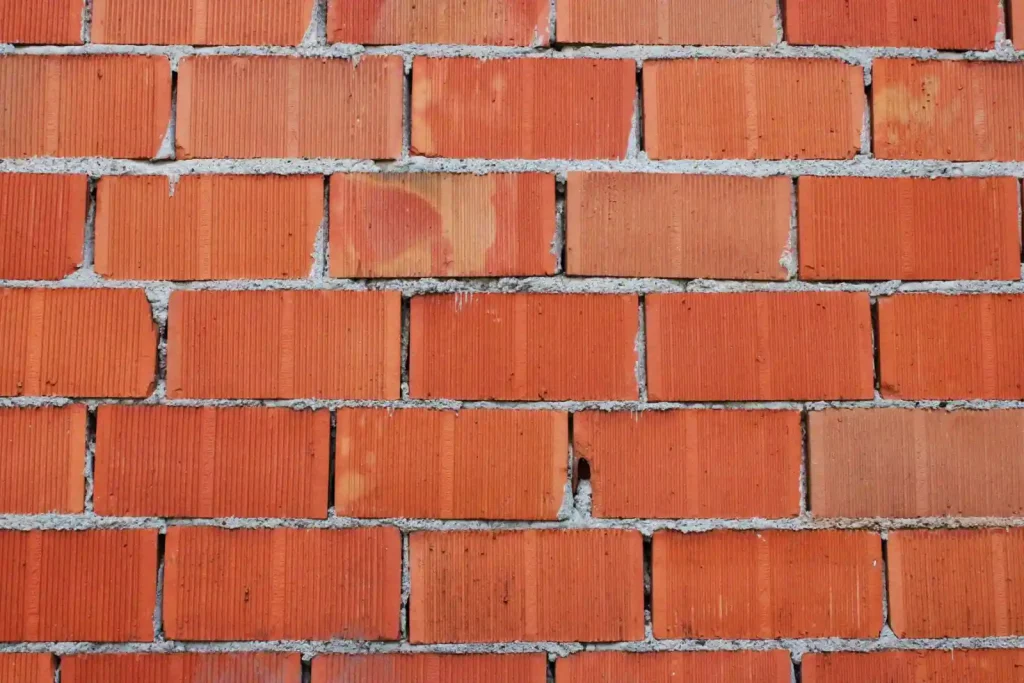 Red brick wall with horizontal alignment