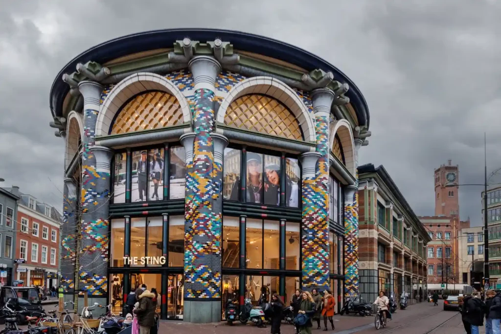 Retail store facade on a city street