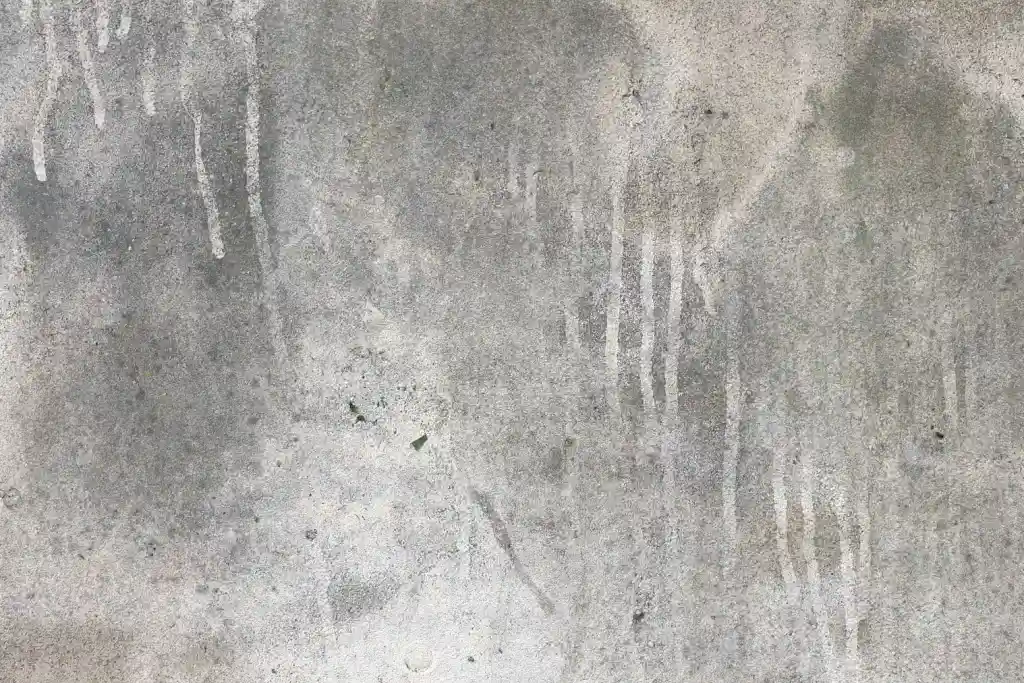 Weathered concrete wall with streaking