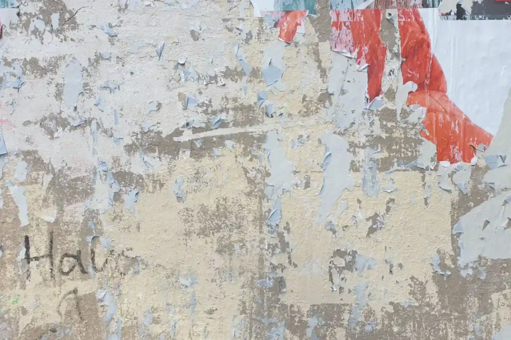 Weathered wall with peeling posters