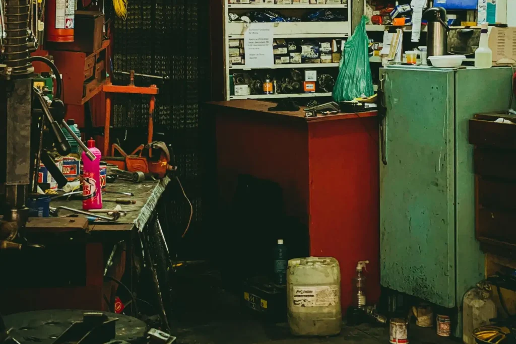 Workshop garage interior